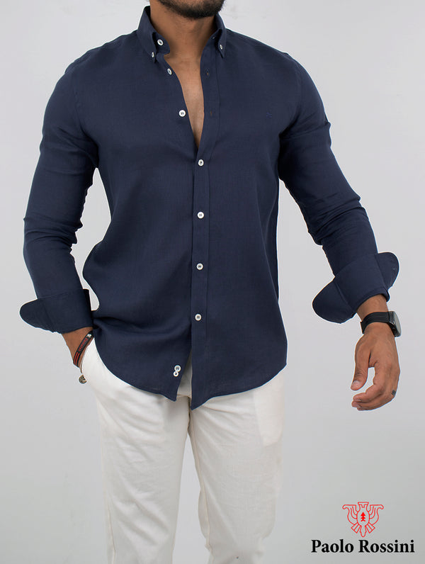 Regular Fit pure Linen Check shirt