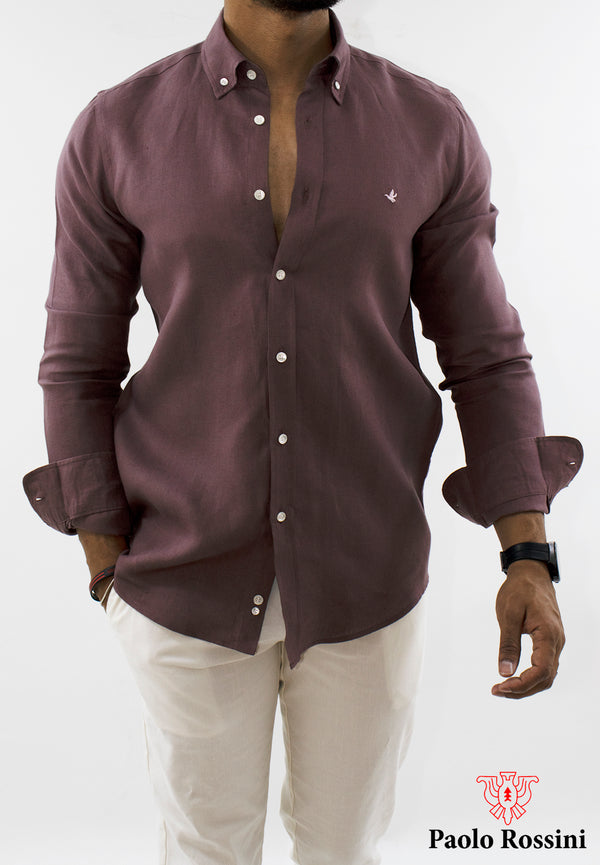Regular Fit pure Linen Check shirt
