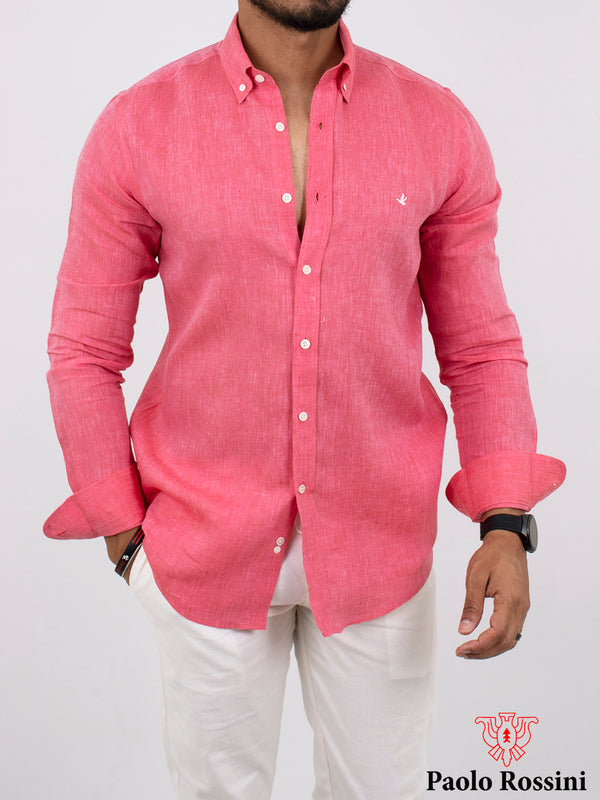 Regular Fit pure Linen Check shirt
