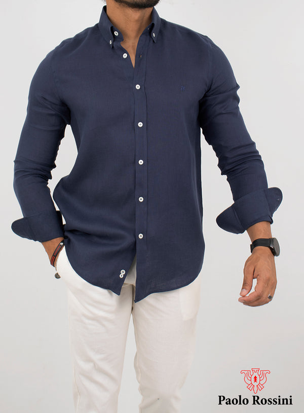Regular Fit pure Linen Check shirt