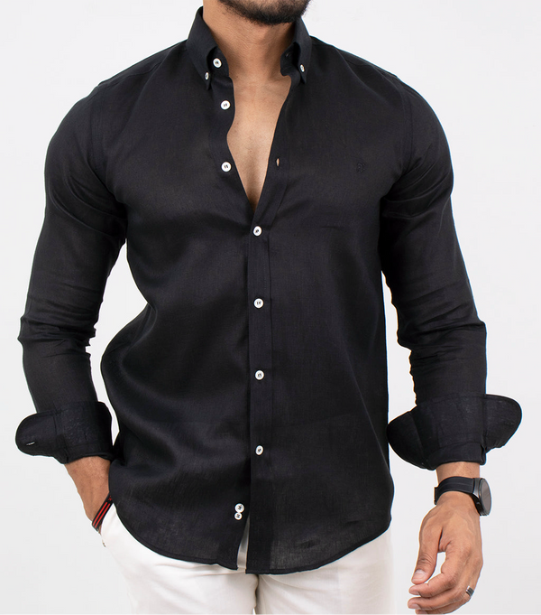 Regular Fit pure Linen Check shirt