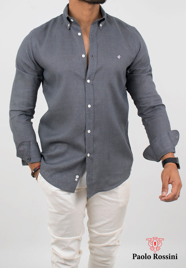 Regular Fit pure Linen Check shirt