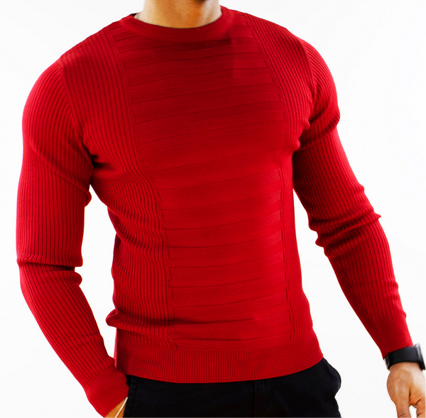 Regular Fit Crew Neck check Knitwear Pullover.  100% fine wool