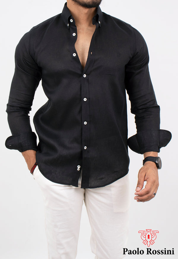 Regular Fit pure Linen Check shirt