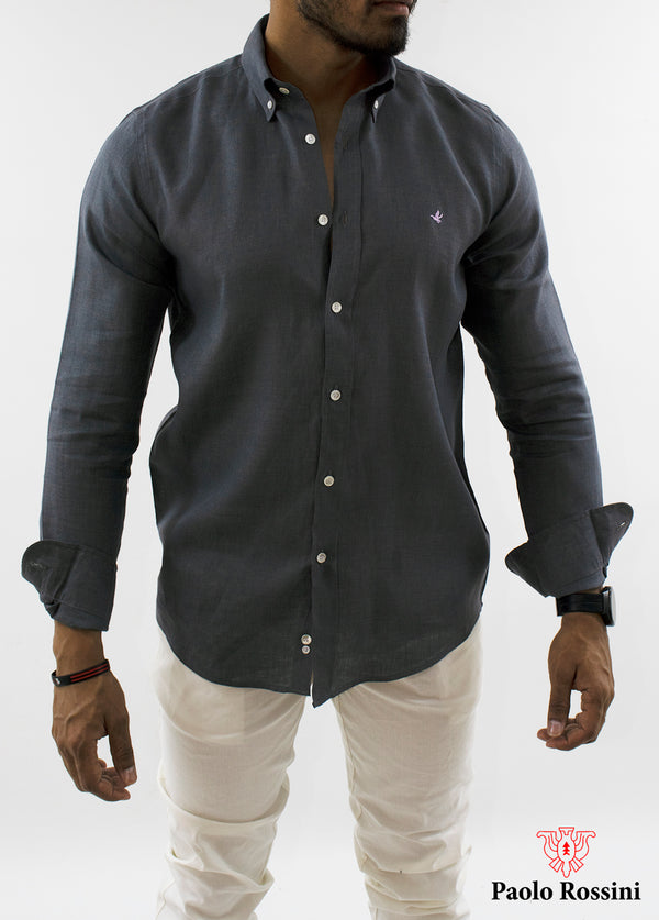 Regular Fit pure Linen Check shirt