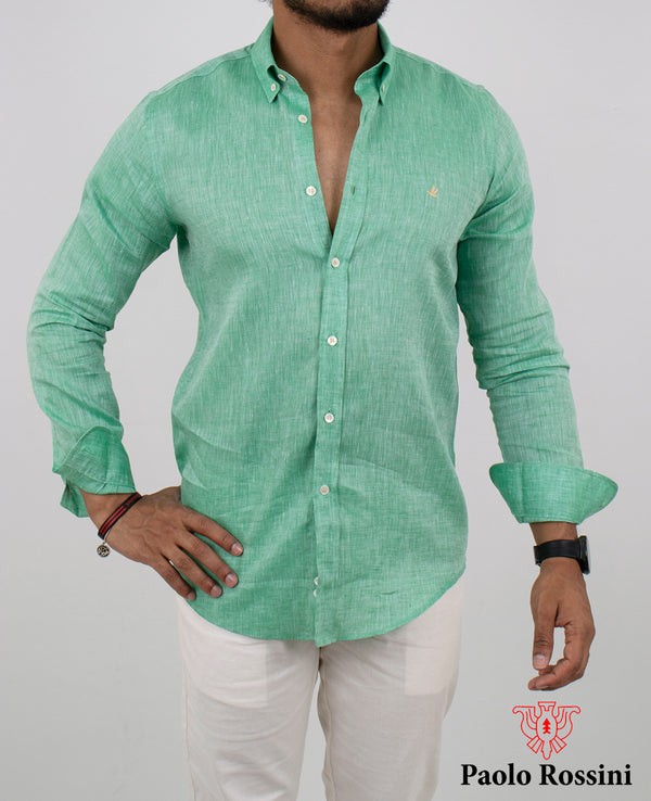 Regular Fit pure Linen Check shirt