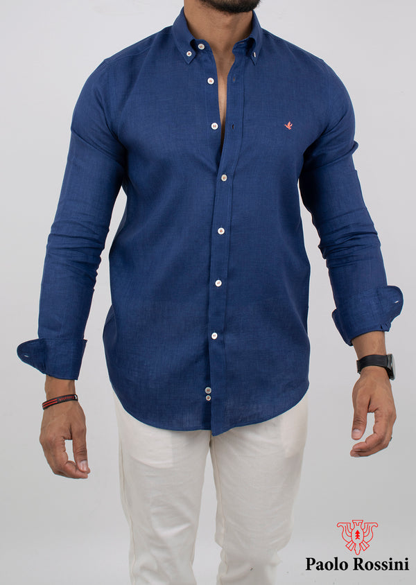 Regular Fit pure Linen Check shirt