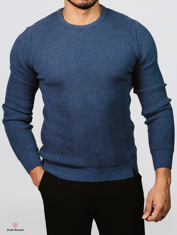 Regular Fit Crew Neck Knitwear Pullover -  Navy
