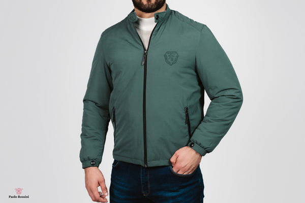 Regular Fit College Collar Bomber Suede Jacket